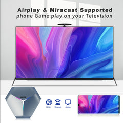 A95X F4 8K UHD Smart TV BOX Android 10.0 Media Player with Remote Control, Amlogic S905X4 Quad Core Cortex-A55 up to 2.0GHz, RAM: 4GB, ROM: 128GB, 2.4GHz/5GHz WiFi, Bluetooth, EU Plug(Metallic Blue), 4GB+128GB