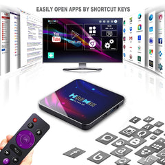 H96 Max V11 4K Smart TV BOX Android 11.0 Media Player with Remote Control, RK3318 Quad-Core 64bit Cortex-A53, RAM: 2GB, ROM: 16GB, Support Dual Band WiFi, Bluetooth, Ethernet, EU Plug, 2GB+16GB