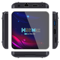 H96 Max V11 4K Smart TV BOX Android 11.0 Media Player with Remote Control, RK3318 Quad-Core 64bit Cortex-A53, RAM: 2GB, ROM: 16GB, Support Dual Band WiFi, Bluetooth, Ethernet, EU Plug, 2GB+16GB