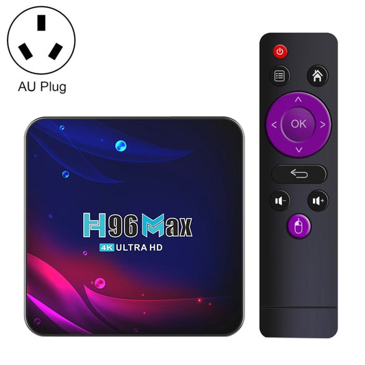 H96 Max V11 4K Smart TV BOX Android 11.0 Media Player with Remote Control, RK3318 Quad-Core 64bit Cortex-A53, RAM: 4GB, ROM: 64GB, Support Dual Band WiFi, Bluetooth, Ethernet, US Plug, 4GB+64GB