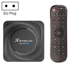 X88 Pro 20 4K Smart TV BOX Android 11.0 Media Player with Infrared Remote Control, RK3566 Quad Core 64bit Cortex-A55 up to 1.8GHz, RAM: 8GB, ROM: 128GB, Support Dual Band WiFi, Bluetooth, Ethernet, EU Plug, 8GB+128GB