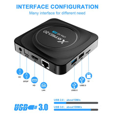 X88 Pro 20 4K Smart TV BOX Android 11.0 Media Player with Infrared Remote Control, RK3566 Quad Core 64bit Cortex-A55 up to 1.8GHz, RAM: 8GB, ROM: 128GB, Support Dual Band WiFi, Bluetooth, Ethernet, EU Plug, 8GB+128GB