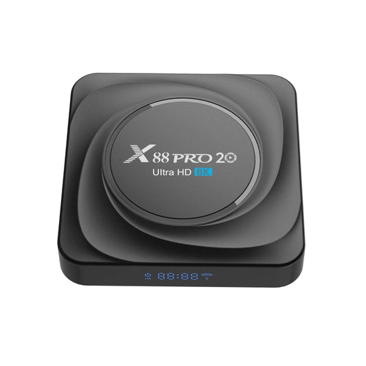 X88 Pro 20 4K Smart TV BOX Android 11.0 Media Player with Infrared Remote Control, RK3566 Quad Core 64bit Cortex-A55 up to 1.8GHz, RAM: 8GB, ROM: 128GB, Support Dual Band WiFi, Bluetooth, Ethernet, EU Plug, 8GB+128GB