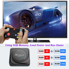 X88 Pro 20 4K Smart TV BOX Android 11.0 Media Player with Infrared Remote Control, RK3566 Quad Core 64bit Cortex-A55 up to 1.8GHz, RAM: 8GB, ROM: 128GB, Support Dual Band WiFi, Bluetooth, Ethernet, EU Plug, 8GB+128GB