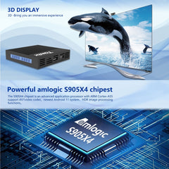 Decodificador de TV inteligente Tanix X4 con Android 11, Amlogic S905X4 de cuatro núcleos, 4 GB + 64 GB, Wifi dual, Bluetooth, 4 GB + 64 GB