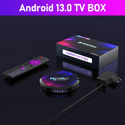 Decodificador de TV inteligente H96 Max 8K Ultra HD con Android 13.0, reproductor multimedia con control remoto, RK3528 de cuatro núcleos, 2 GB + 16 GB, 2 GB + 16 GB