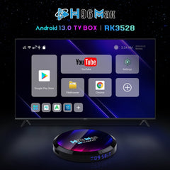 H96 Max 8K Ultra HD Smart TV Box Android 13.0 Media Player with Remote Control, RK3528 Quad-Core, 2GB+16GB, 2GB+16GB