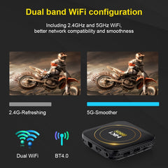 HK1 RBOX-H8S 4K Ultra HD Android 12.0 Smart TV Box with Remote Control, Allwinner H618 Quad-Core, 4GB+32GB, 4GB+32GB