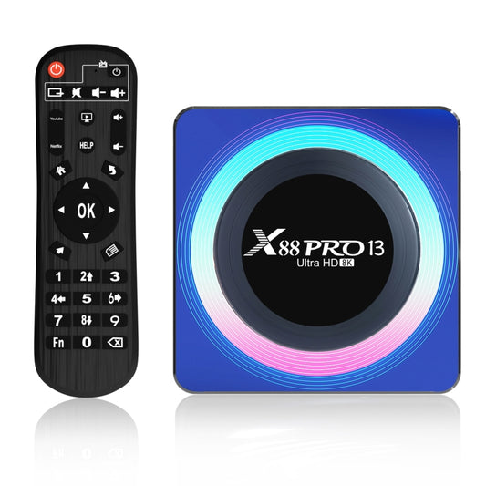 Acrylic X88 Pro 13 8K Ultra HD Android 13.0 Smart TV Box mit Fernbedienung, RK3528 Quad-Core, 4G+64GB, 4G+64GB