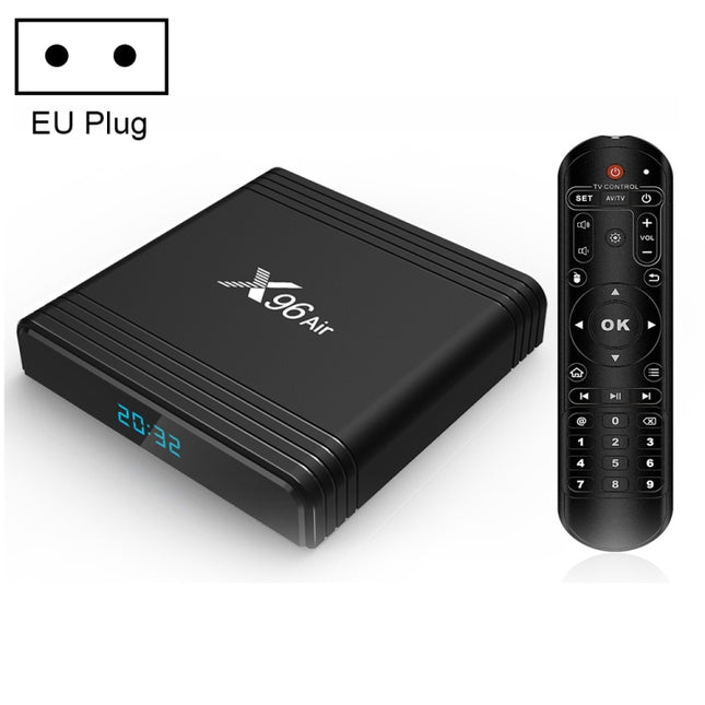 X96 Air 8K Smart TV BOX Android 9.0 Media Player with Remote Control, Quad-core Amlogic S905X3, RAM: 4GB, ROM: 32GB, Dual Band WiFi, Bluetooth, AU Plug, 4GB+32GB