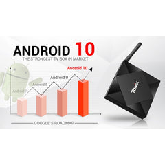 TANIX TX6s 4K Smart TV BOX Android 10 Media Player wtih Remote Control, Quad Core Allwinner H616, RAM: 4GB, ROM: 64GB, 2.4GHz/5GHz WiFi, Bluetooth, AU Plug, 4GB+64GB
