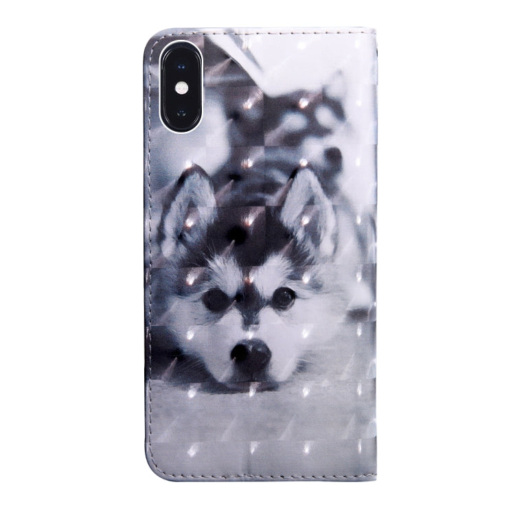 3D-Malmuster Farbige Zeichnung Horizontal Flip TPU + PU Ledertasche mit Halter &amp; Kartenfächern &amp; Geldbörse, Für iPhone XR