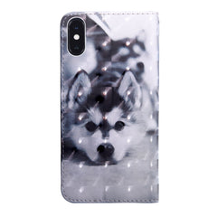 3D-Malmuster Farbige Zeichnung Horizontal Flip TPU + PU Ledertasche mit Halter &amp; Kartenfächern &amp; Geldbörse, Für iPhone XR