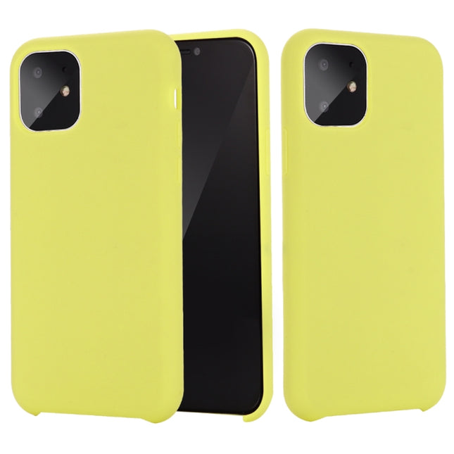 Funda de silicona líquida a prueba de golpes de color sólido para iPhone 11