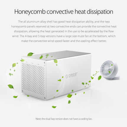 ORICO Honeycomb Series WS400C3 SATA 3.5 inch 40TB USB-C / Type-C 4 Bays Aluminum Alloy HDD / SSD Enclosure