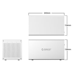 ORICO Honeycomb Series WS400RC3 SATA 3.5 inch 40TB USB-C / Type-C 4 Bays Aluminum Alloy HDD / SSD Enclosure with Raid, USB-C / Type-C 4 Bays with Raid