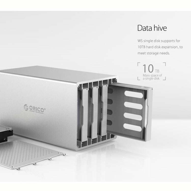 ORICO Honeycomb Series WS400RU3 SATA 3.5 inch 40TB USB 3.0 4 Bays Aluminum Alloy HDD / SSD Enclosure with Raid, USB 3.0 4 Bays with Raid