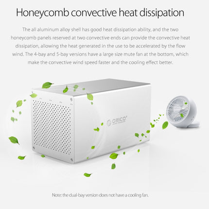 ORICO Honeycomb Series WS400RU3 SATA 3.5 inch 40TB USB 3.0 4 Bays Aluminum Alloy HDD / SSD Enclosure with Raid, USB 3.0 4 Bays with Raid