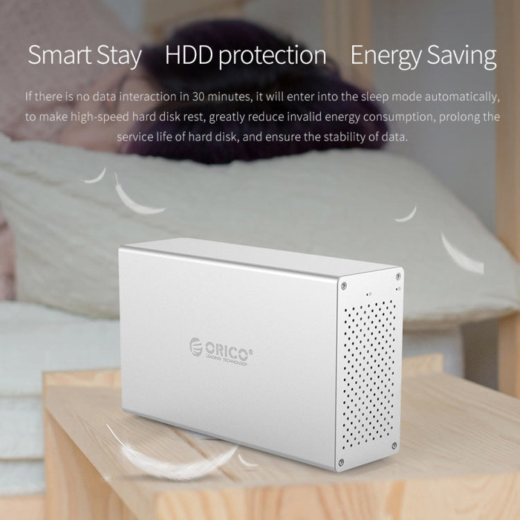 ORICO Honeycomb Series WS500C3 SATA 3.5 inch 50TB USB-C / Type-C 5 Bays Aluminum Alloy HDD / SSD Enclosure, USB-C / Type-C 5 Bays