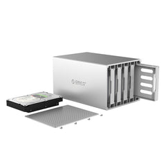 ORICO Honeycomb Series WS500C3 SATA 3.5 inch 50TB USB-C / Type-C 5 Bays Aluminum Alloy HDD / SSD Enclosure, USB-C / Type-C 5 Bays