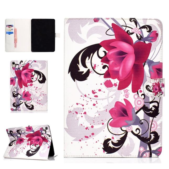 Estuche de cuero PU con tapa horizontal con dibujo de patrón de colores, soporte plegable en tres posiciones y función de suspensión/activación, para iPad 5/6/7/8, para iPad Pro 11, para iPad Pro 11