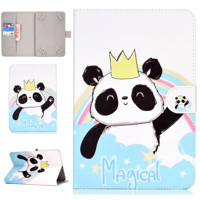 Colored Pattern Drawing Horizontal Flip PU Leather Case with Three-folding Holder & Sleep / Wake-up Function, For 10 inch Tablet PC