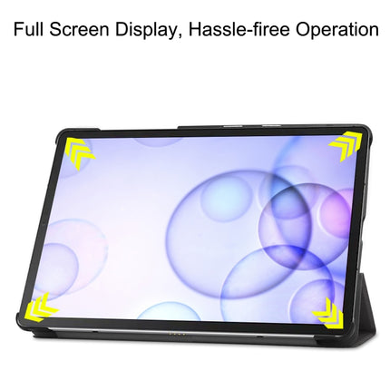 Custer Texture Horizontal Flip Leather Case with Three-folding Holder & Sleep / Wake-up Function, For Galaxy Tab S6