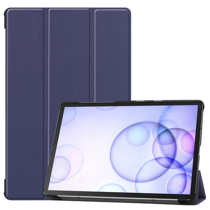 Custer Texture Horizontal Flip Leather Case with Three-folding Holder & Sleep / Wake-up Function, For Galaxy Tab S6