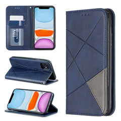 Rhombus Texture Horizontal Flip Magnetic Leather Case with Holder & Card Slots & Wallet, For iPhone 11 Pro, For iPhone 11 Pro Max, For iPhone 11, For iPhone XS / X