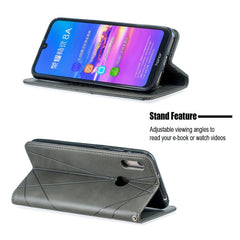 Rhombus Texture Horizontal Flip Magnetic Leather Case with Holder & Card Slots & Wallet, For Huawei Y6 (2019) / Honor Play 8A, For Huawei Y7 (2019) / Y7 Prime (2019), For Huawei Honor 7A / Y6 (2018), For Huawei Honor 7C / Y7 (2018)