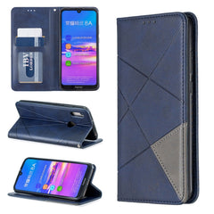 Rhombus Texture Horizontal Flip Magnetic Leather Case with Holder & Card Slots & Wallet, For Huawei Y6 (2019) / Honor Play 8A, For Huawei Y7 (2019) / Y7 Prime (2019), For Huawei Honor 7A / Y6 (2018), For Huawei Honor 7C / Y7 (2018)