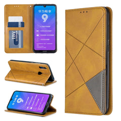 Rhombus Texture Horizontal Flip Magnetic Leather Case with Holder & Card Slots & Wallet, For Huawei Y6 (2019) / Honor Play 8A, For Huawei Y7 (2019) / Y7 Prime (2019), For Huawei Honor 7A / Y6 (2018), For Huawei Honor 7C / Y7 (2018)