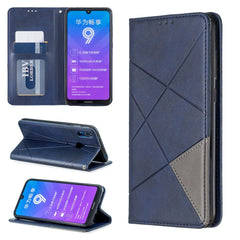 Rhombus Texture Horizontal Flip Magnetic Leather Case with Holder & Card Slots & Wallet, For Huawei Y6 (2019) / Honor Play 8A, For Huawei Y7 (2019) / Y7 Prime (2019), For Huawei Honor 7A / Y6 (2018), For Huawei Honor 7C / Y7 (2018)