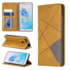 Rhombus Texture Horizontal Flip Magnetic Leather Case with Holder & Card Slots & Wallet, For Huawei Y6 (2019) / Honor Play 8A, For Huawei Y7 (2019) / Y7 Prime (2019), For Huawei Honor 7A / Y6 (2018), For Huawei Honor 7C / Y7 (2018)