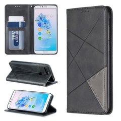 Rhombus Texture Horizontal Flip Magnetic Leather Case with Holder & Card Slots & Wallet, For Huawei Y6 (2019) / Honor Play 8A, For Huawei Y7 (2019) / Y7 Prime (2019), For Huawei Honor 7A / Y6 (2018), For Huawei Honor 7C / Y7 (2018)