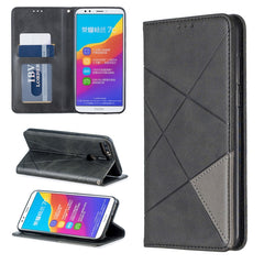 Rhombus Texture Horizontal Flip Magnetic Leather Case with Holder & Card Slots & Wallet, For Huawei Y6 (2019) / Honor Play 8A, For Huawei Y7 (2019) / Y7 Prime (2019), For Huawei Honor 7A / Y6 (2018), For Huawei Honor 7C / Y7 (2018)