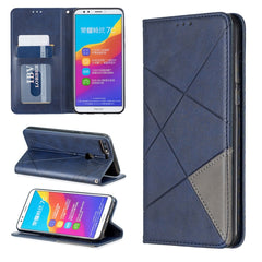 Rhombus Texture Horizontal Flip Magnetic Leather Case with Holder & Card Slots & Wallet, For Huawei Y6 (2019) / Honor Play 8A, For Huawei Y7 (2019) / Y7 Prime (2019), For Huawei Honor 7A / Y6 (2018), For Huawei Honor 7C / Y7 (2018)