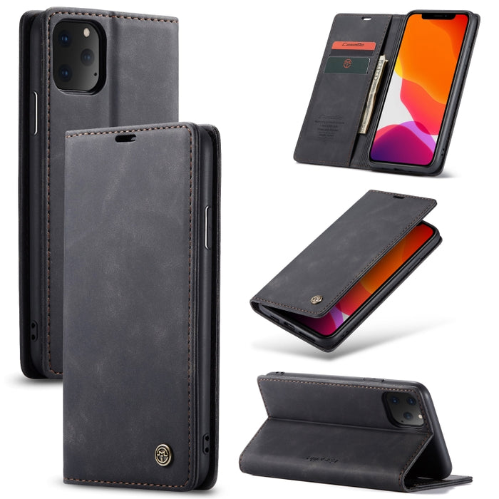 CaseMe-013 - Funda de piel con tapa horizontal multifuncional con ranura para tarjetas, soporte y billetera para iPhone, iPhone 11 Pro, iPhone 11, iPhone 11 Pro Max