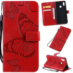 Pressed Printing Butterfly Pattern Horizontal Flip PU Leather Case with Holder & Card Slots & Wallet & Lanyard, For Vivo Y93 / Y91 / Y95, For Huawei P20 Lite 2019 / Nova 5i, For Huawei P Smart Z / Y9 Prime 2019, For Galaxy A80