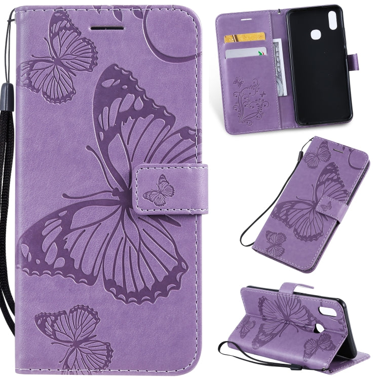 Pressed Printing Butterfly Pattern Horizontal Flip PU Leather Case with Holder & Card Slots & Wallet & Lanyard, For OPPO A1K / C2, For Vivo Y93 / Y91 / Y95, For Huawei P20 Lite 2019 / Nova 5i