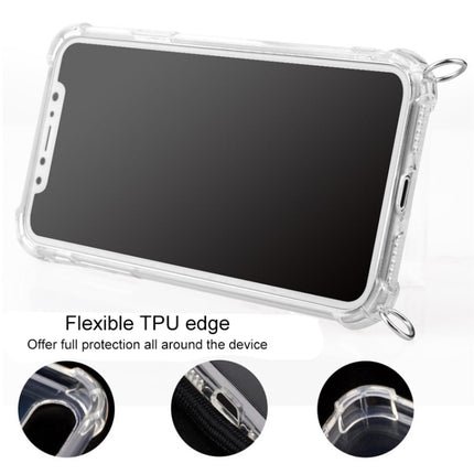 Four-Corner Anti-Fall Trasparent TPU Mobile Phone Case With Lanyard for iPhone, For iPhone 11 Pro