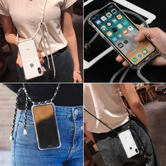 Four-Corner Anti-Fall Trasparent TPU Mobile Phone Case With Lanyard for iPhone, For iPhone 11 Pro, For iPhone 11