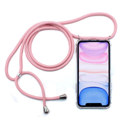 Four-Corner Anti-Fall Trasparent TPU Mobile Phone Case With Lanyard for iPhone, For iPhone 11