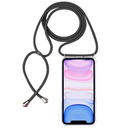 Four-Corner Anti-Fall Trasparent TPU Mobile Phone Case With Lanyard for iPhone, For iPhone 11