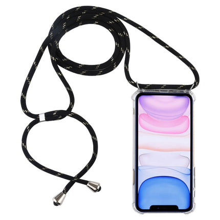 Four-Corner Anti-Fall Trasparent TPU Mobile Phone Case With Lanyard for iPhone, For iPhone 11