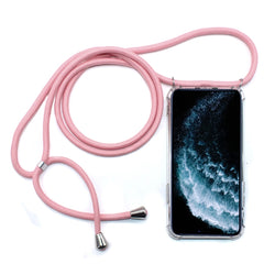 Four-Corner Anti-Fall Trasparent TPU Mobile Phone Case With Lanyard for iPhone, For iPhone 11 Pro Max