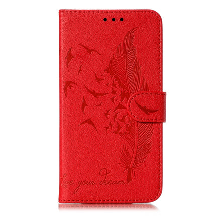 Feather Pattern Litchi Texture Horizontal Flip Leather Case with Wallet & Holder & Card Slots, For Motorola Moto Z4 Play