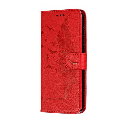 Feather Pattern Litchi Texture Horizontal Flip Leather Case with Wallet & Holder & Card Slots, For Motorola Moto Z4 Play
