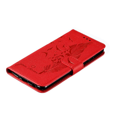 Feather Pattern Litchi Texture Horizontal Flip Leather Case with Wallet & Holder & Card Slots, For Motorola Moto Z4 Play