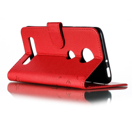 Feather Pattern Litchi Texture Horizontal Flip Leather Case with Wallet & Holder & Card Slots, For Motorola Moto Z4 Play
